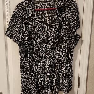 East 5th Monochrome Abstract Blouse